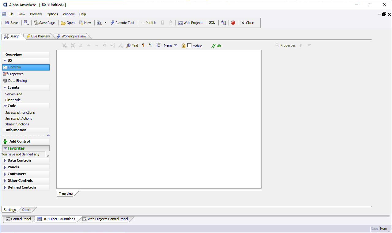The UX Builder for the new UX Component.